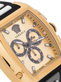 Versace Dominus Chronograph Gold Dial Black Silicone Strap Watch For Men - VE6H00223