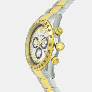Buy Shop Versace Classic Chronograph Quartz Silver Dial Two Tone Steel Strap Watch For Men - VEV700519 USA Online