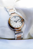 Buy Shop Cartier Ballon Bleu De Cartier Diamonds Silver Dial Two Tone Steel Strap Watch for Women - W3BB0026 USA Online