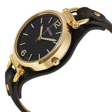 Buy Shop Fossil Georgia Black Dial Black Leather Strap Watch for Women - ES3148 USA Online