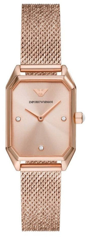 Buy Shop Emporio Armani Joy Quartz Rose Gold Dial Rose Gold Mesh Bracelet Watch For Women - AR11347 USA Online