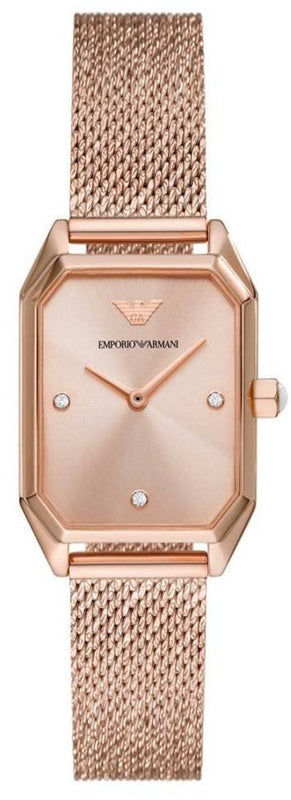 Buy Shop Emporio Armani Joy Quartz Rose Gold Dial Rose Gold Mesh Bracelet Watch For Women - AR11347 USA Online