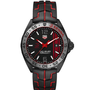 Buy Shop Tag Heuer Formula 1 Senna Special Edition Black Dial Two Tone Rubber Strap Watch for Men - WAZ1014.FT8027 USA Online