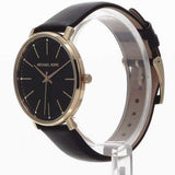 Buy Shop Michael Kors Pyper Black Dial Black Leather Strap Watch For Women - MK2747 USA Online