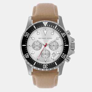 Buy Shop Michael Kors Everest Analog White Dial Brown Leather Strap Watch For Men - MK9092 USA Online