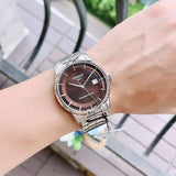 Buy Shop Tissot Luxury Powermatic 80 Brown Dial Silver Steel Strap Watch For Men - T086.407.11.291.00 USA Online