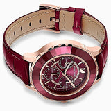 Buy Shop Swarovski Octea Lux Chrono Red Dial Red Leather Strap Watch for Men - 5646975 USA Online