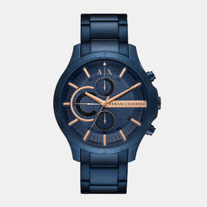 Buy Shop Armani Exchange Hampton Chronograph Blue Dial Blue Steel Strap Watch For Men - AX2430 USA Online