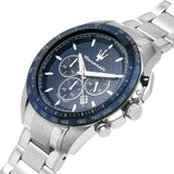 Maserati Traguardo Chronograph Blue Dial 45mm Stainless Steel Watch For Men - R8873612043