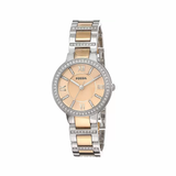 Buy Shop Fossil Virginia Rose Gold Dial Two Tone Steel Strap Watch for Women - ES3405 USA Online