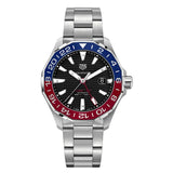 Buy Shop Tag Heuer Aquaracer GMT Caliber 7 Pepsi Black Dial Silver Steel Strap Watch for Men - WAY201F.BA0927 USA Online