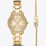 Buy Shop Michael Kors Tibby Pave Gold Dial Gold Steel Strap Watch for Women - MK1057 USA Online