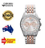 Buy Shop Emporio Armani Sportivo Chronograph Silver Dial Two Tone Steel Strap Watch For Men - AR5999 USA Online