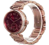 Buy Shop Michael Kors Skylar Maroon Dial Rose Gold Steel Strap Watch for Women - MK6086 USA Online
