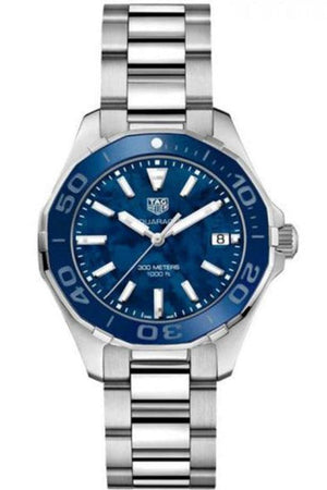 Buy Shop Tag Heuer Aquaracer Blue Dial Silver Steel Strap Watch for Women - WAY131S.BA0748 USA Online