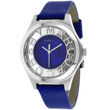 Buy Shop Marc Jacobs Henry Skeleton Blue Dial Blue Leather Strap Watch for Women - MBM1337 USA Online
