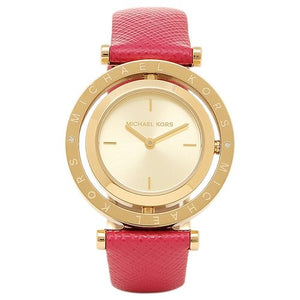 Buy Shop Michael Kors Averi Gold Dial Pink Leather Strap Watch for Women - MK2525 USA Online