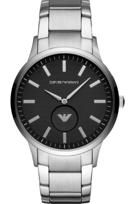 Buy Shop Emporio Armani Renato Quartz Black Dial Silver Steel Strap Watch For Men - AR11118 USA Online