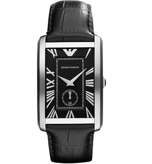Buy Shop Emporio Armani Classic Analog Black Dial Black Leather Strap Strap Watch For Men - AR1604 USA Online
