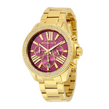 Michael Kors Wren Purple Dial Gold Steel Strap Watch for Women - MK6290