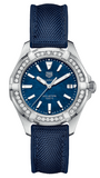 Buy Shop Tag Heuer Aquaracer Quartz Diamonds Blue Dial Blue Nylon Strap Watch for Women - WAY131N.FT6091 USA Online