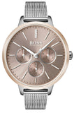 Hugo Boss Symphony Brown Dial Silver Mesh Bracelet Watch for Women - 1502423