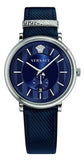 Buy Shop Versace Menifesto Quartz Blue Dial Blue Leather Strap Watch For Men - VBQ01017 USA Online