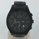 Armani Exchange Chronograph Black Dial Black Steel Strap Watch for Men - AX1058