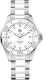 Buy Shop Tag Heuer Aquaracer Diamonds White Dial Two Tone Steel Strap Watch for Women - WAY131D.BA0914 USA Online