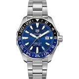 Buy Shop Tag Heuer Aquaracer GMT Calibre 6 Automatic Blue Dial Silver Steel Strap Watch for Men - WAY201T.BA0927 USA Online