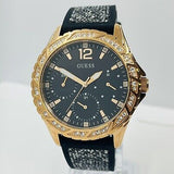 Buy Shop Guess Swirl Quartz Black Dial Black Silicone Strap Watch for Women - W1096L3 USA Online
