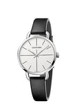 Buy Shop Calvin Klein Evan White Dial Black Leather Strap Watch for Women - K7B231CY USA Online
