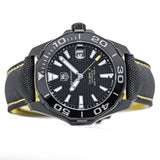 Buy Shop Tag Heuer Aquaracer Calibre 5 Automatic Black Dial Black Nylon Strap Watch for Men - WAY218A.FC6362 USA Online