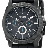 Buy Shop Fossil Machine Chronograph Black Dial Black Silicone Strap Watch for Men - FS4487 USA Online