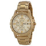 Buy Shop Fossil Dean Chronograph Champagne Dial Gold Steel Strap Watch for Men - FS4867 USA Online