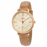 Buy Shop Fossil Jacqueline White Dial Brown Leather Strap Watch for Women - ES3487 USA Online