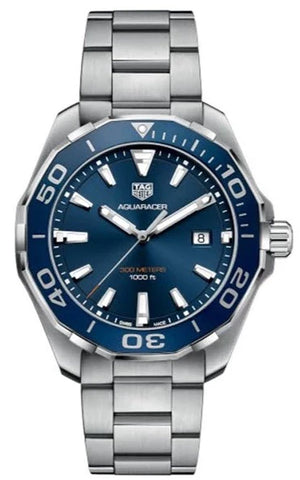 Buy Shop Tag Heuer Aquaracer Blue Dial Silver Steel Strap Watch for Men - WAY101C.BA0746 USA Online