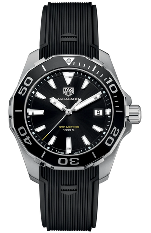 Buy Shop Tag Heuer Aquaracer Black Dial Black Rubber Strap Watch for Men - WAY111A.FT6151 USA Online