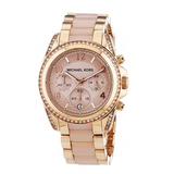 Buy Shop Michael Kors Blair Chronograph Rose Gold Dial Two Tone Steel Strap Watch for Women - MK5943 USA Online