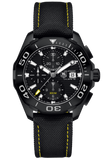 Buy Shop Tag Heuer Aquaracer Chronograph PVD Black Dial Black Nylon Strap Watch for Men - CAY218A.FC6361 USA Online