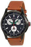Buy Shop Gucci G-Timeless Chronograph Black Dial Brown Leather Strap Watch For Men - YA126271 USA Online