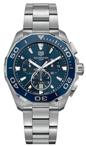 Buy Shop Tag Heuer Aquaracer Blue Dial SIlver Steel Strap Watch for Men - CAY111B.BA0927 USA Online