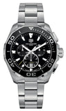 Buy Shop Tag Heuer Aquaracer Quartz Chronograph Black Dial Silver Steel Strap Watch for Men - CAY111A.BA0927 USA Online