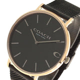 Coach Charles Black Ion Dial Black Mesh Bracelet Watch for Men - 14602470