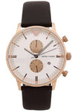 Buy Shop Emporio Armani Gianni Classic Chronograph White Dial Brown Leather Strap Watch For Men - AR0398 USA Online