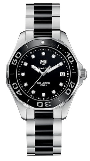 Buy Shop Tag Heuer Aquaracer Quartz Black Dial Two Tone Steel Strap Watch for Women - WAY131C.BA0913 USA Online