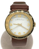 Buy Shop Marc Jacobs Amy White Dial Brown Leather Strap Watch for Women - MBM8574 USA Online