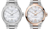 Buy Shop Tag Heuer Carrera Date Automatic Mother of Pearl Dial Two Tone Steel Strap Watch for Women - WBN2450.BD0569 USA Online