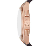 Buy Shop Emporio Armani Federico Chronograph Blue Dial Brown Leather Strap Watch For Men - AR11563 USA Online