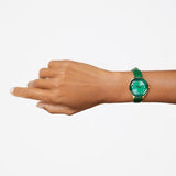 Buy Shop Swarovski Octea Nova Crystals Green Dial Green Leather Strap Watch for Women - 5650005 USA Online